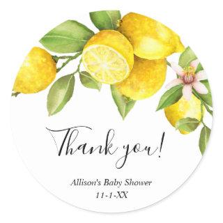 Lemon sweet lemons yellow green summer spring classic round sticker