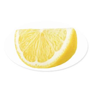 Lemon wedge oval sticker