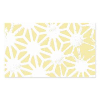 Lemon yellow geometric pattern rectangular sticker
