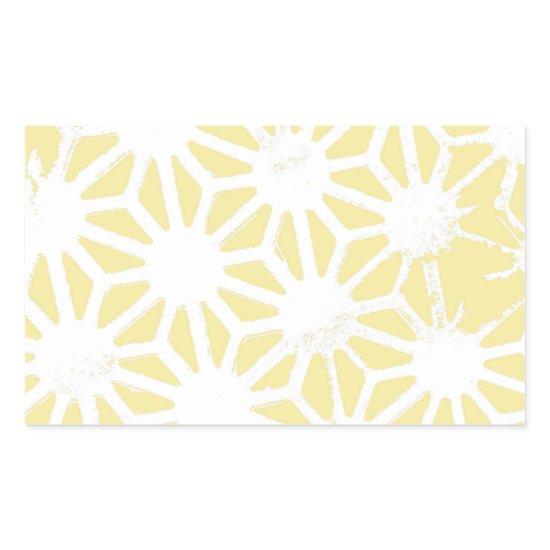 Lemon yellow geometric pattern rectangular sticker