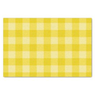 Lemonade Yellow Bright Tartan Plaid Pattern Print Tissue Paper