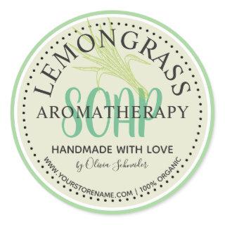 Lemongrass Aromatherapy Soap Custom Website Classic Round Sticker