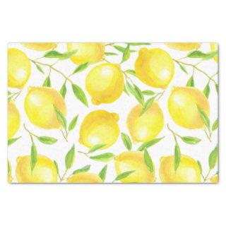 Lemons and leaves  pattern design tissue paper