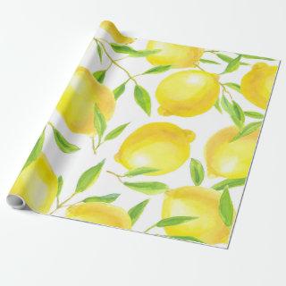 Lemons and leaves  pattern design