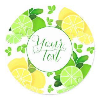 Lemons lime| lemon lime slices sunny citrus     classic round sticker