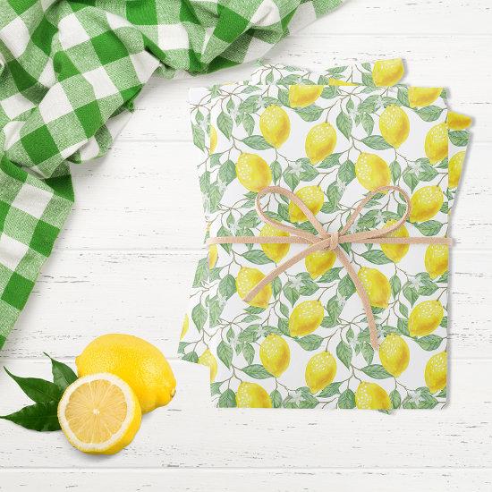 Lemons yellow white green summer pattern   sheets