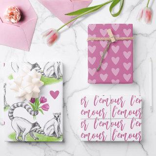 Lemur with Tulips Romantic Love Funny French Pun  Sheets