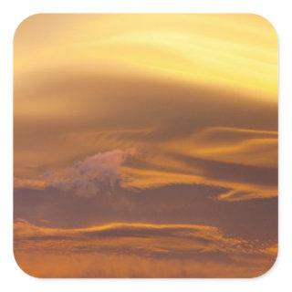 Lenticular cloud at sunset square sticker