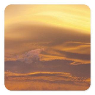 Lenticular cloud at sunset square sticker