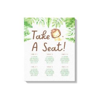 Leo Safari Baby Shower Seating Chart Canvas