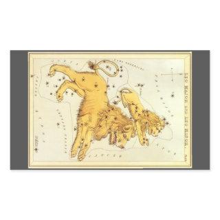 Leo the Lion Vintage Constellation Urania's Mirror Rectangular Sticker