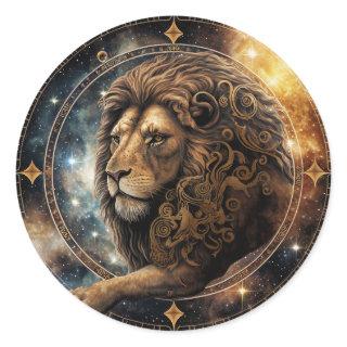 Leo Zodiac Graphic Classic Round Sticker