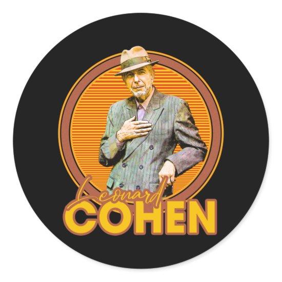 Leonard Cohen 70s Aesthetic Style Fan Art Classic Round Sticker