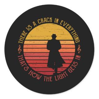 Leonard Cohen There is a Crack in Everything Classic Round Sticker