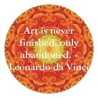 Leonardo da Vinci art quote Classic Round Sticker