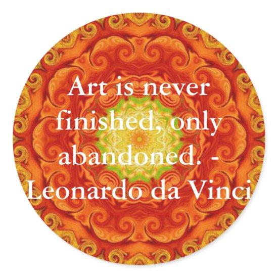 Leonardo da Vinci art quote Classic Round Sticker