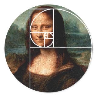 Leonardo da Vinci Mona Lisa Fibonacci Sequence Classic Round Sticker