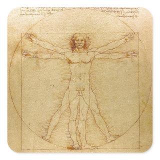 Leonardo da Vinci , Vitruvian Man Square Sticker