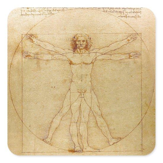 Leonardo da Vinci , Vitruvian Man Square Sticker