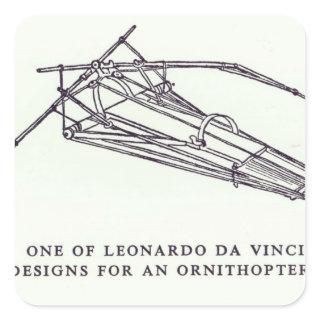 Leonardo da Vinci's designs for an Ornithopter Square Sticker
