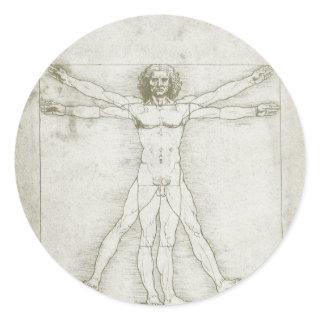 Leonardo da Vinci's Vitruvian Man Classic Round Sticker