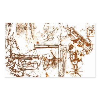 Leonardo DaVinci sketched sickers Rectangular Sticker