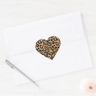 Leopard Animal Print Heart Stickers