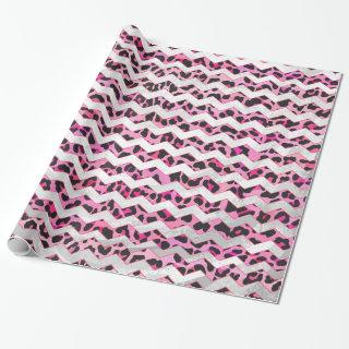 Leopard Black and Hot Pink Chevron Print