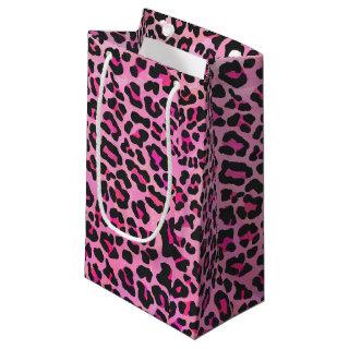 Leopard Black and Hot Pink Print Small Gift Bag