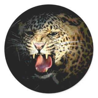 Leopard Classic Round Sticker