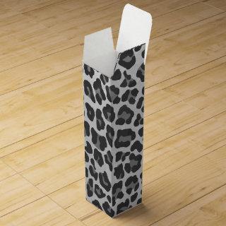 Leopard Gray and Light Gray Print Wine Box