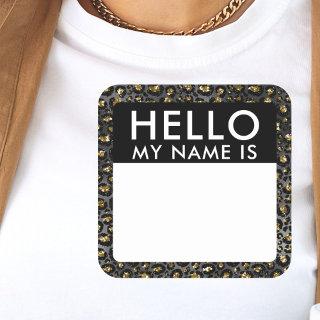 Leopard Hello My Name Is Stickers