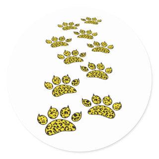 Leopard Paw Print Throw Classic Round Sticker