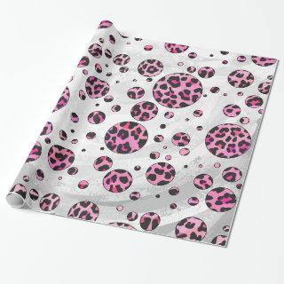 Leopard Polka Dot Black and Hot Pink Print