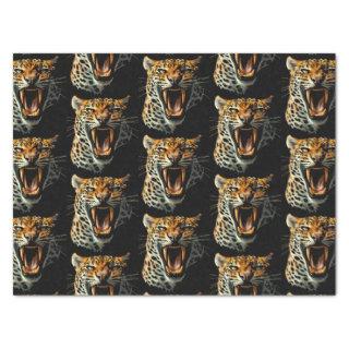 Leopard roaring attack head tissue paper