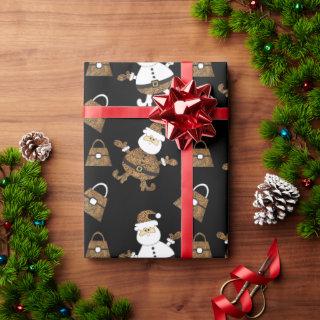 Leopard Santa Purse Pattern On Black