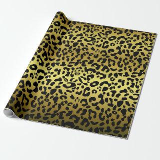 Leopard spots, gold and black animal fur print