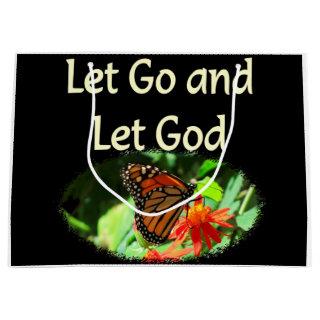 LET GO AND LET GOD BUTTERFLY DESIGN LARGE GIFT BAG