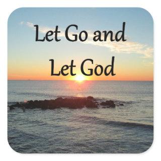 LET GO AND LET GONE SUNRISE DESIGN SQUARE STICKER