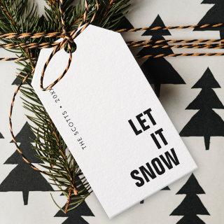 Let it Snow | Christmas Minimalist Clean Simple Gift Tags