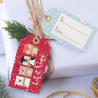 Let It Snow | Reindeer, Polar Bear, Penguin & Fox Gift Tags