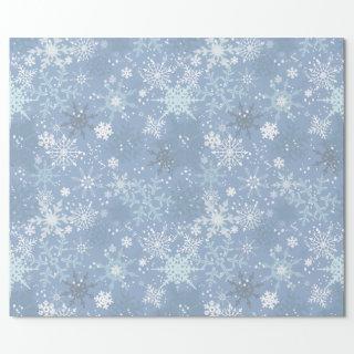 Let it Snow - Snowflakes on Cerulean Blue