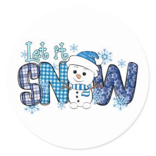 Let It Snow Snowflakes Stickers