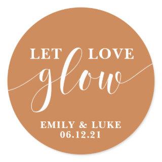 let love glow Wedding Favor stickers, Candle Class Classic Round Sticker