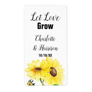 Let Love Grow Sunflower Seeds Wedding Favor label