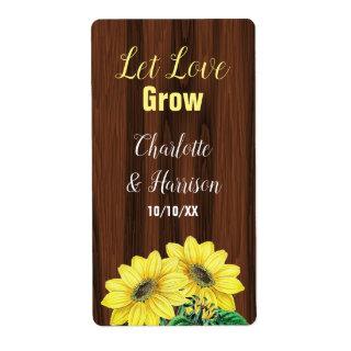 Let Love Grow Sunflower Seeds Wedding Favor label
