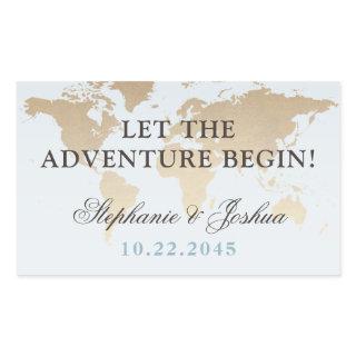 Let the Adventure Begin Vintage Map Travel Theme Rectangular Sticker