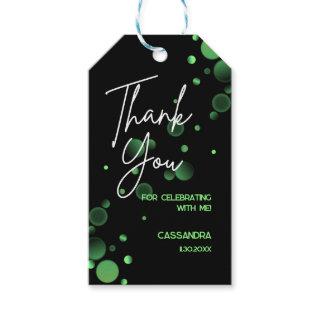 Let's Celebrate Green Bokeh Gradient Birthday Gift Tags