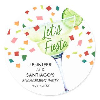 Let's Fiesta Engagement Party Favor Classic Round Sticker