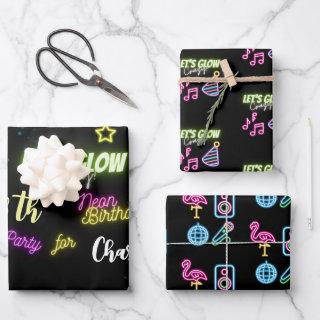 Let's glow crazy neon birthday  sheets